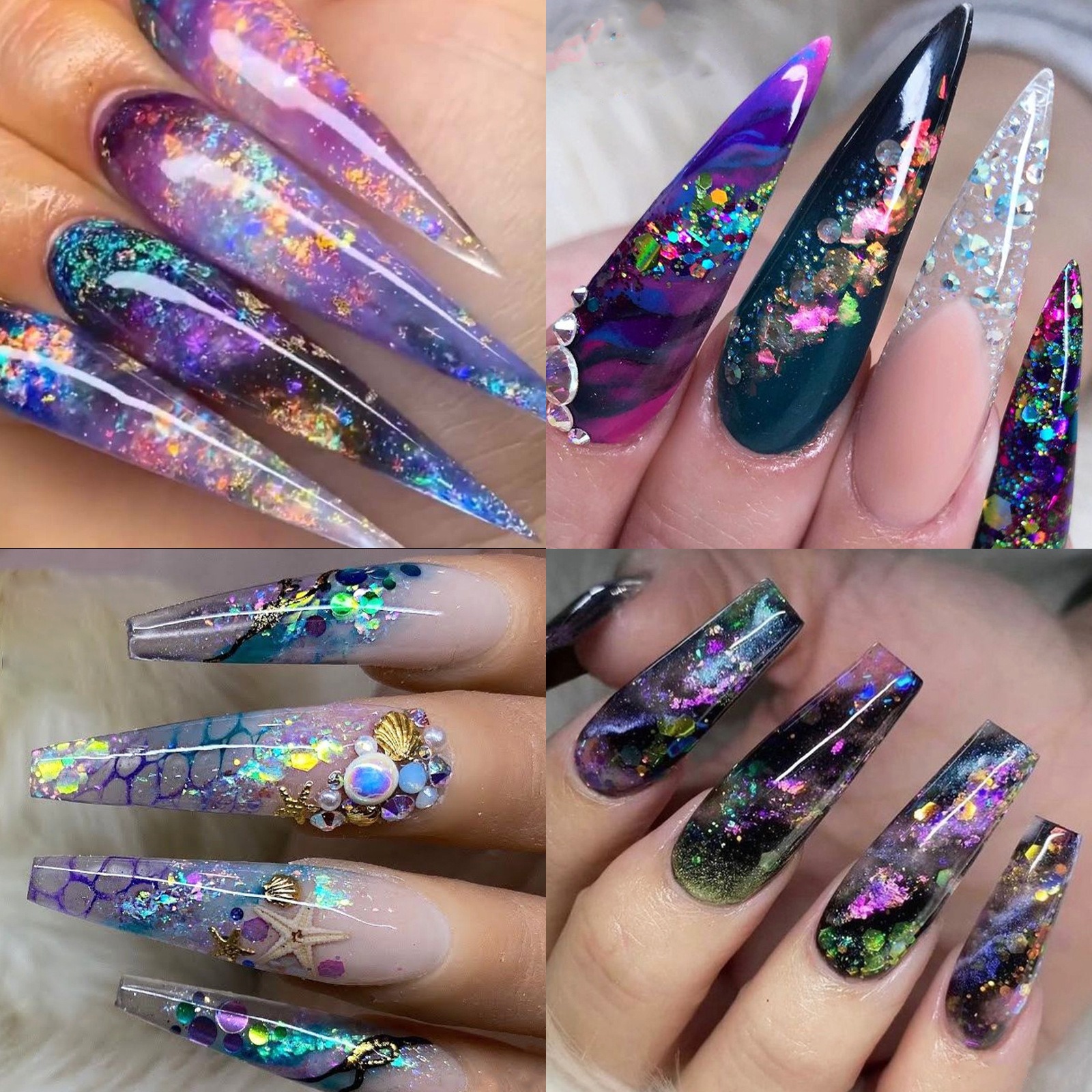 ice pok powder nail enhancement sequins polarized opal fantasy ice crystal snow flour powder