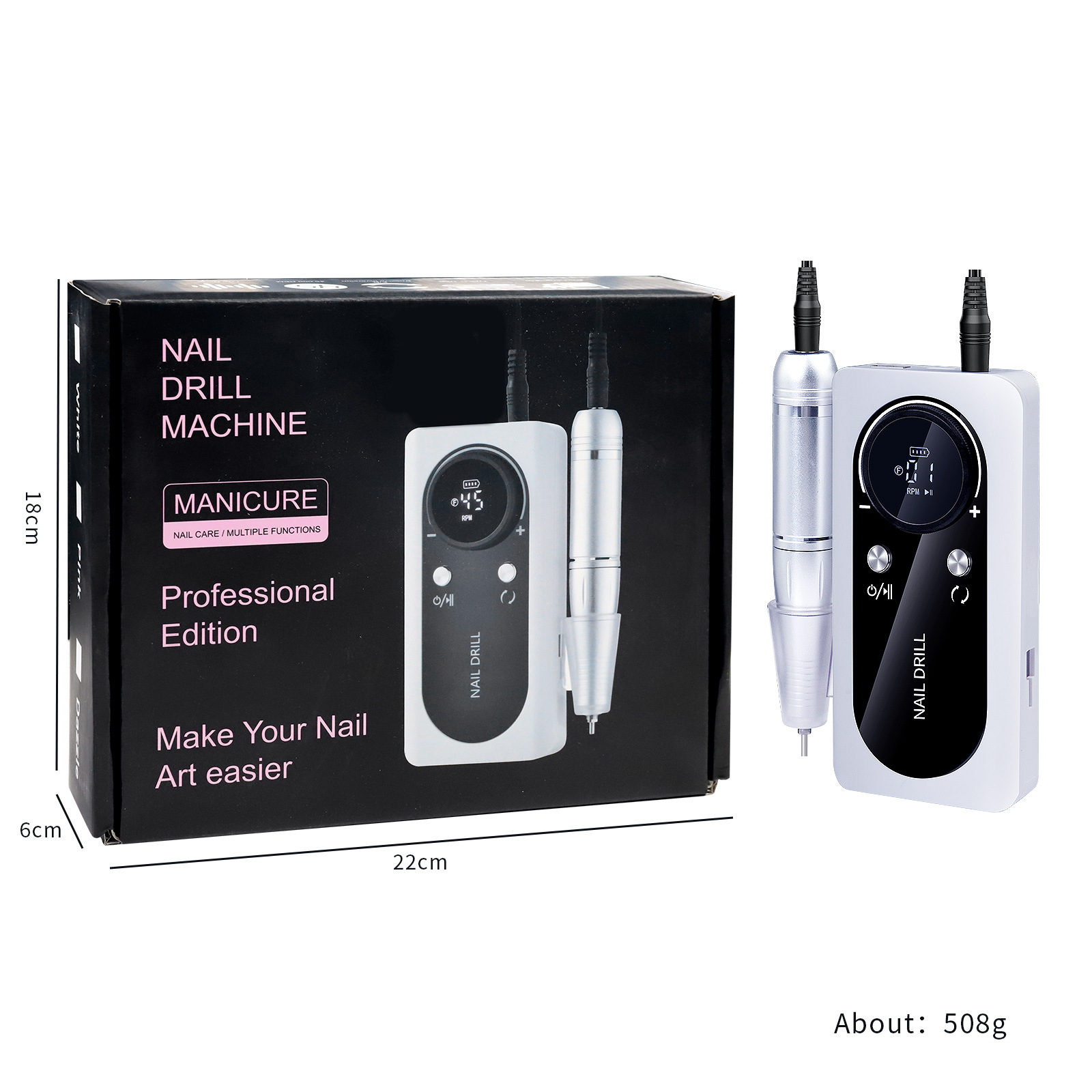 professional nail removal and polishing machine 45000 rpm charging portable electric nail grinder