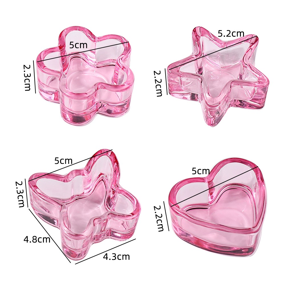 nail pink crystal cup glass small and exquisite cleaning convenient crystal cup