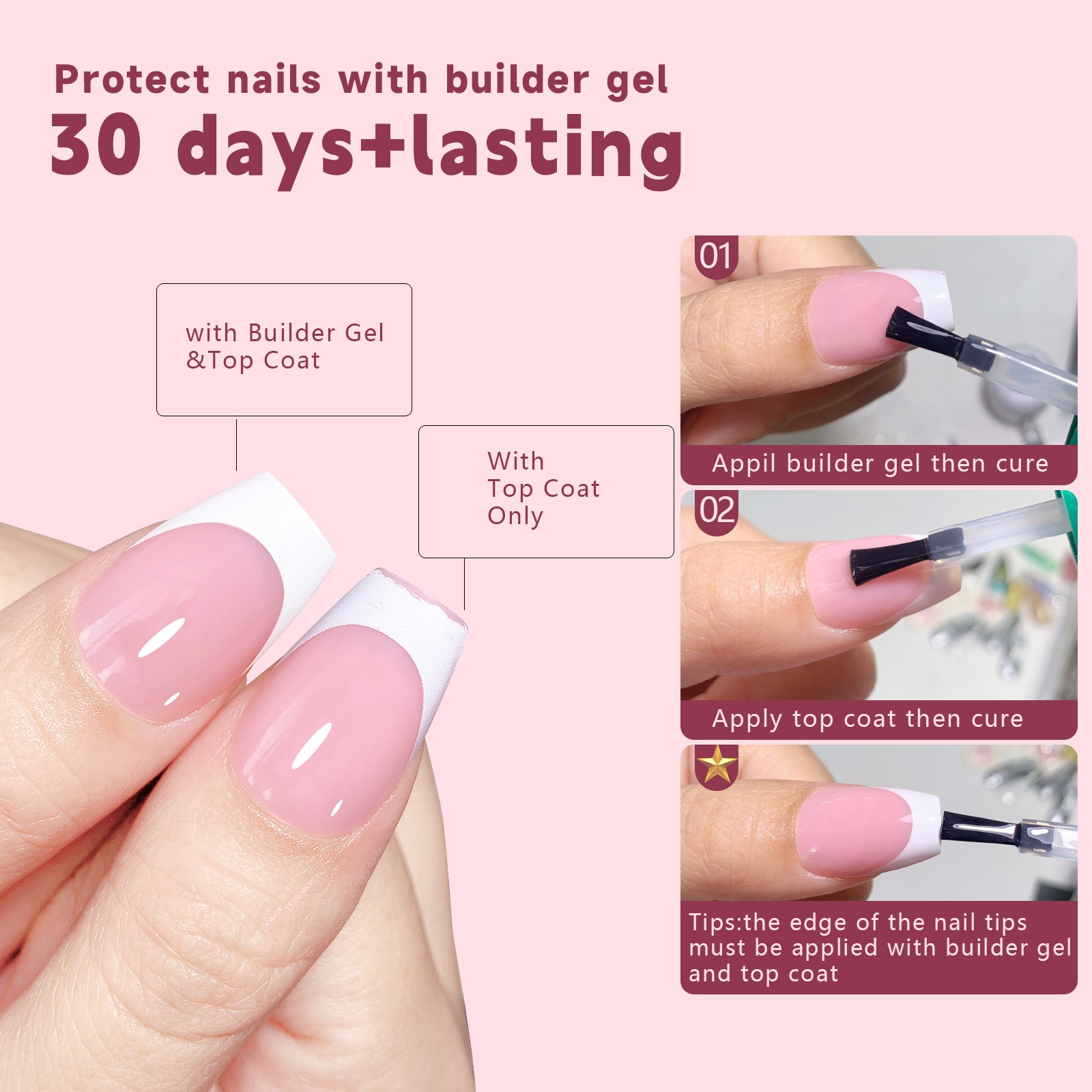 new nail art style seamless wearable nail, detachable nail art, french style wearable nail art