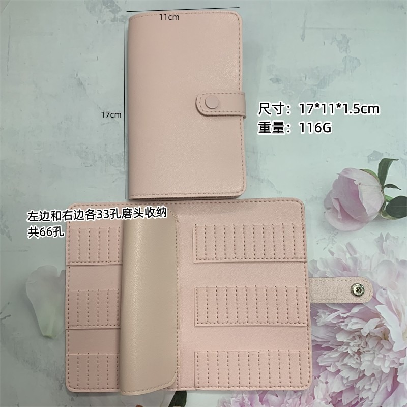 66 hole nail grinding head storage pack pink nail grinding tool sorting pack