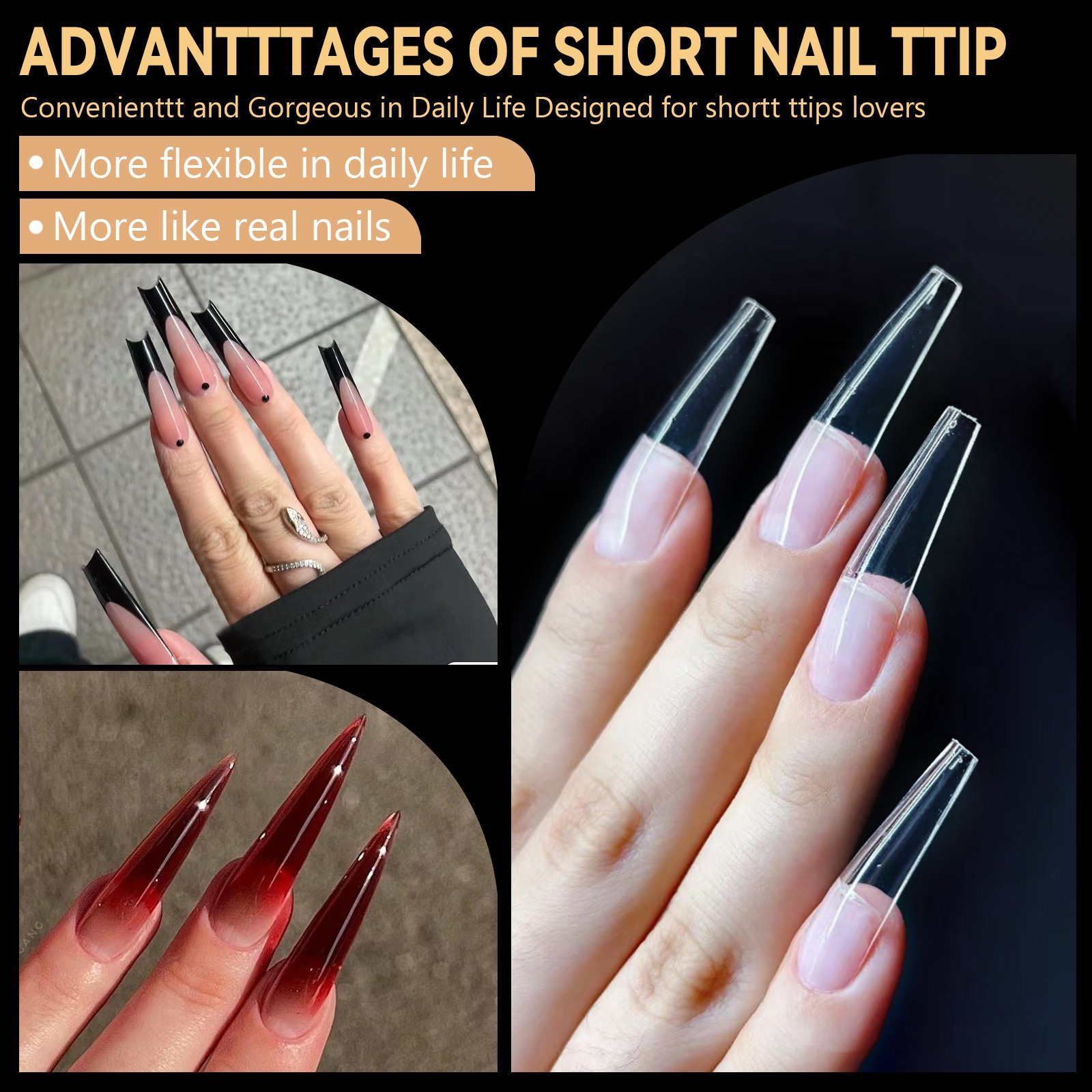 european and american nail art pieces, no trace false nail tips