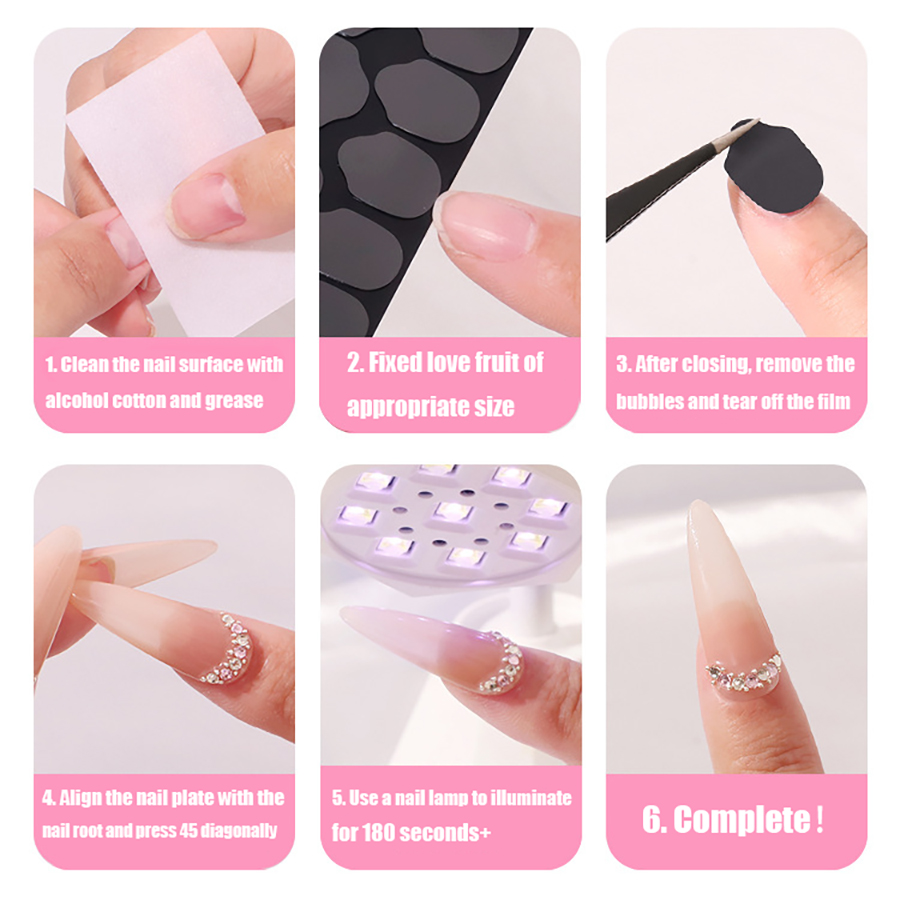 18/24tips new upgrade stickness solid state uv press on nail jelly glue
