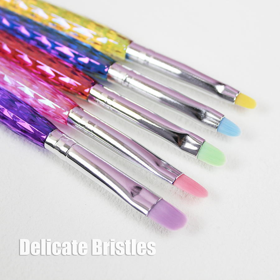 geometric grid electroplating transparent round rod nail art pen set