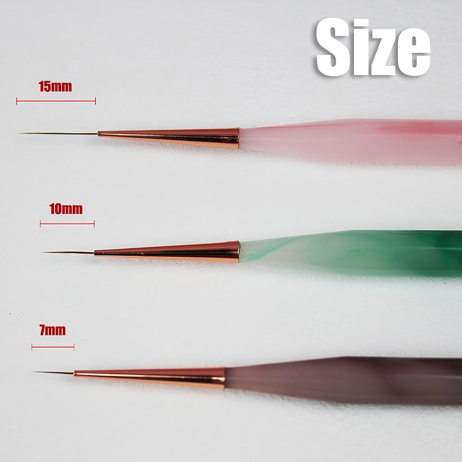 agate pattern round rod nail line drawing brush