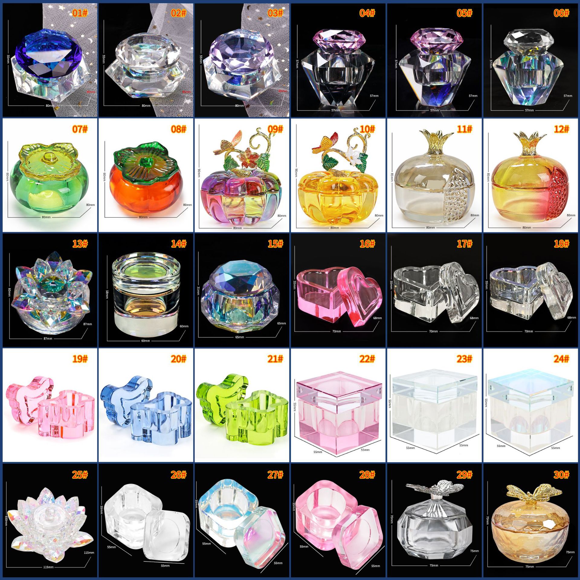 2024new design nail crystal liquid nail dish
