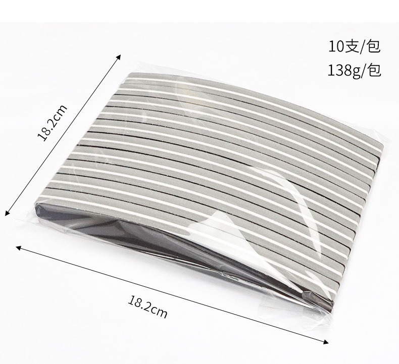 high quality nail sponge polishing strip without sanding, half moon shaped sponge file