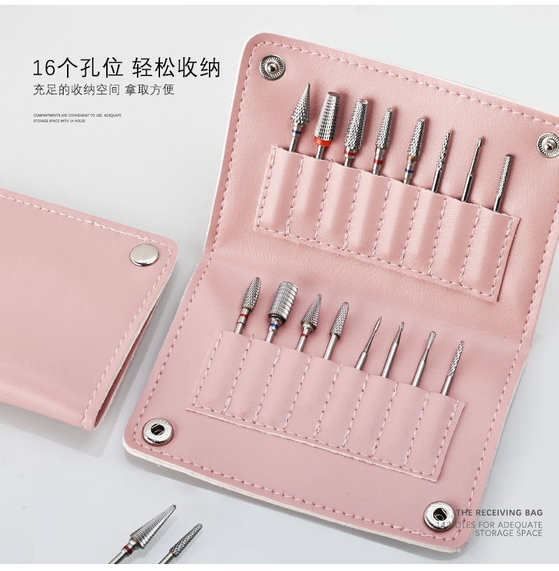 nail polishing head storage bag 16 hole simple portable card tool bag