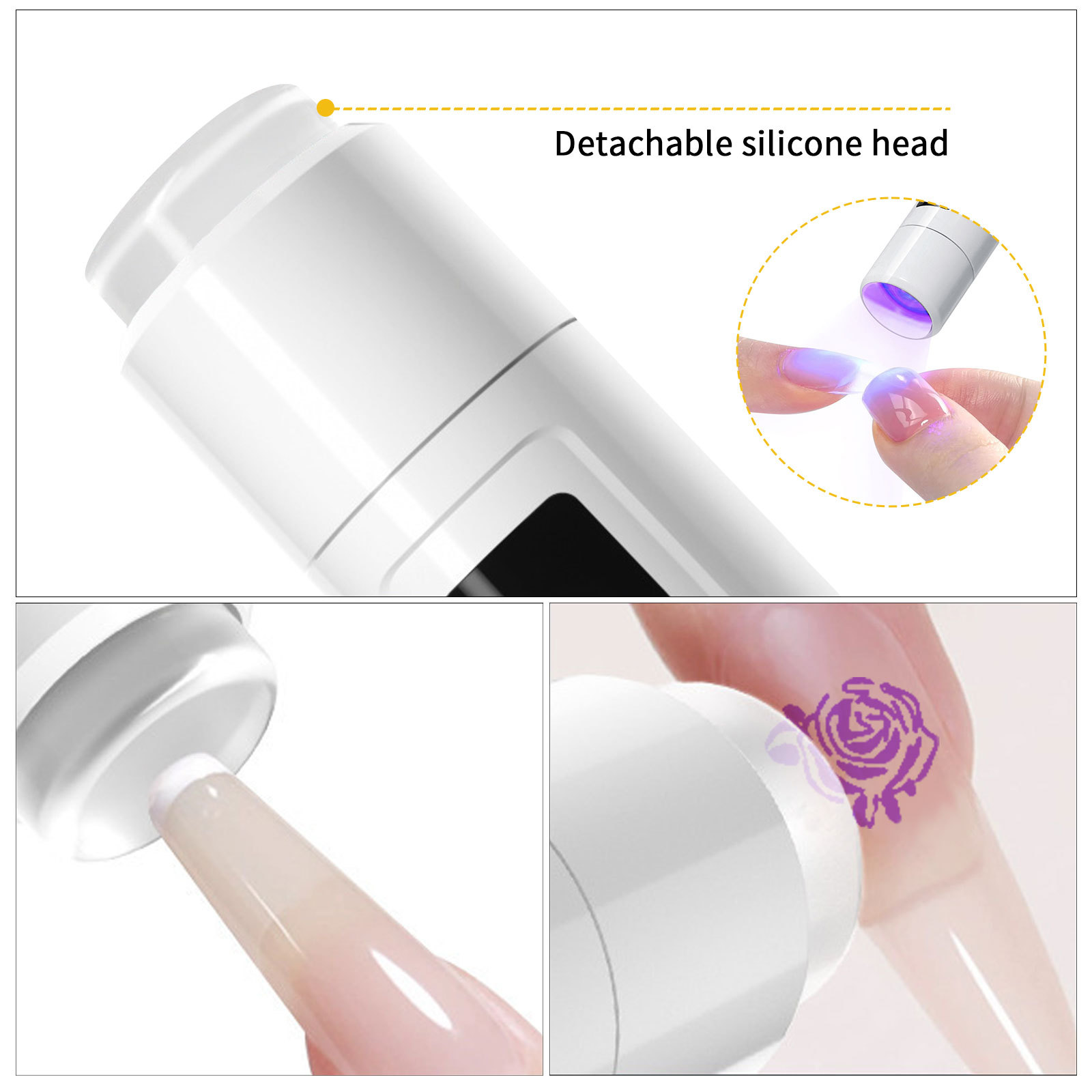 2024 handheld portable nail art straight line lamp bracket with 360 degree rotating nail baking lamp