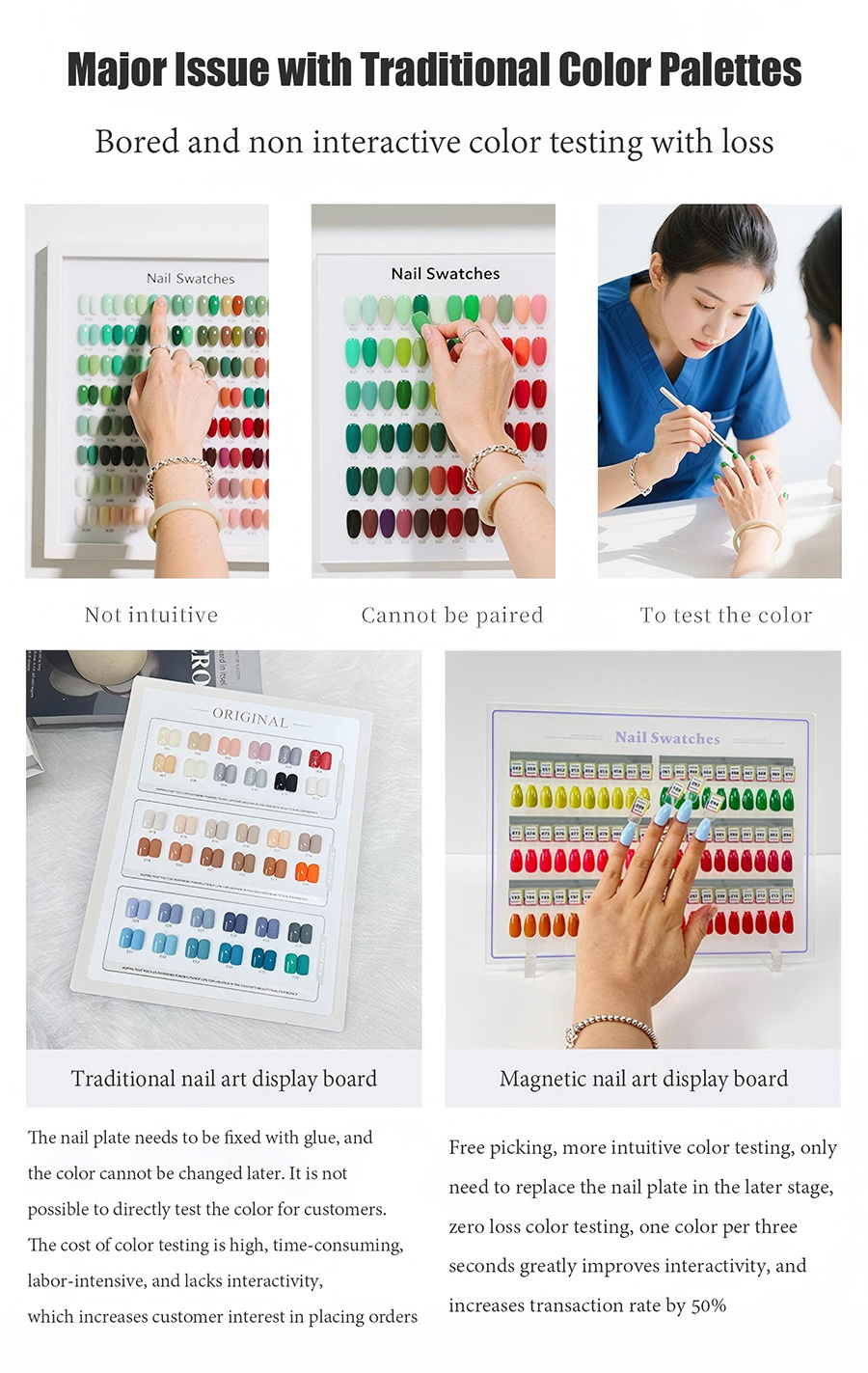 60/90/120 desk color board nail salon special color gel polish display