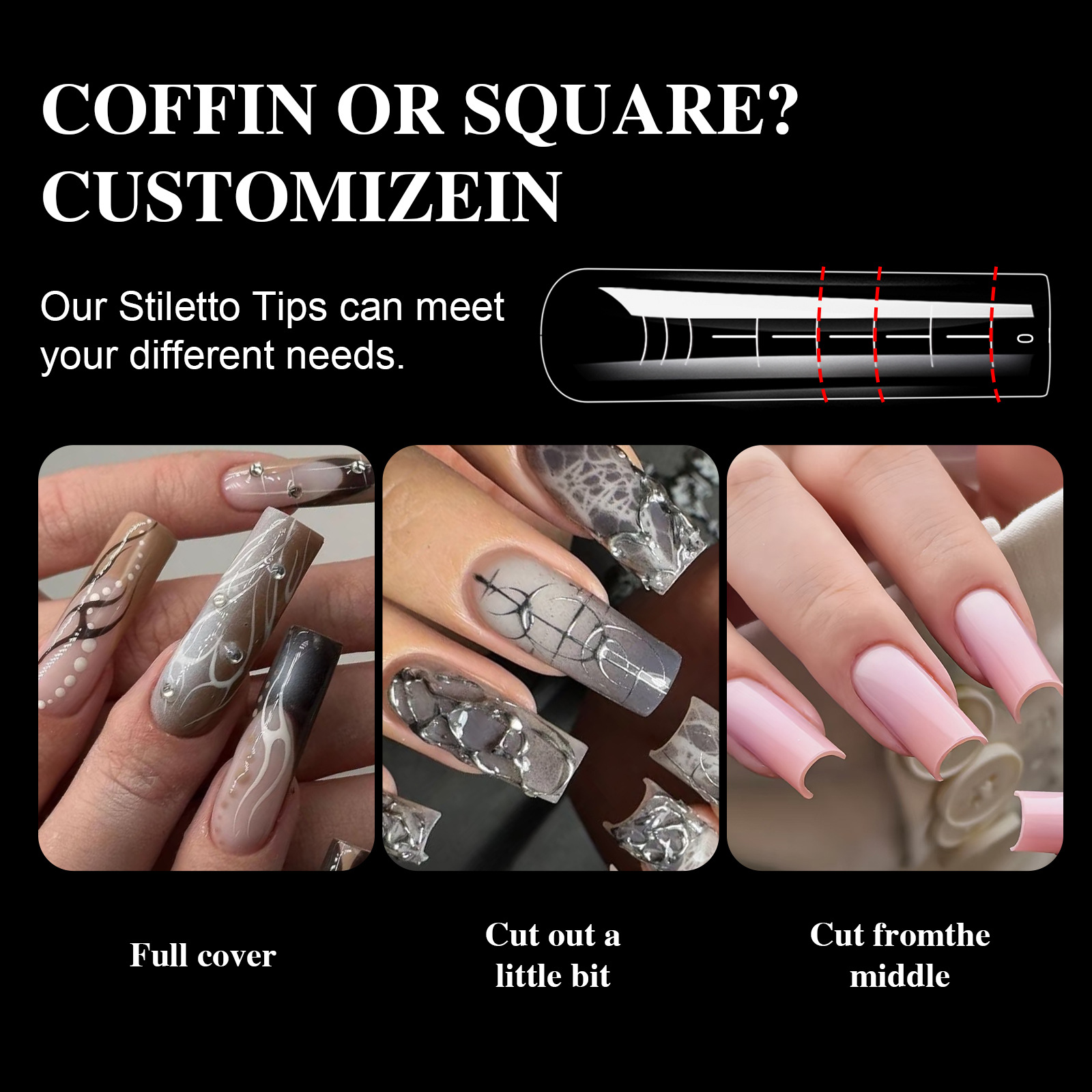 nail mold box set crystal rapid extension adhesive nail slices 96 pieces with scale nail mold