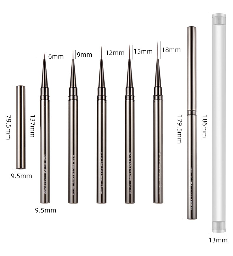 nail art fine hair line drawing pen, flower painting, color blending line pen