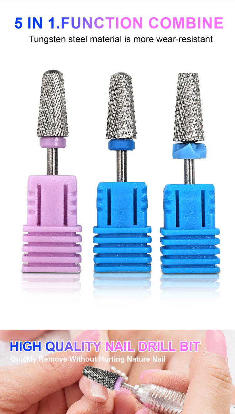 nail polishing head cross teeth five in one tungsten steel alloy nail polishing head