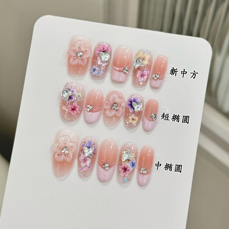 european and american style relief flower pure handmade nail art patches