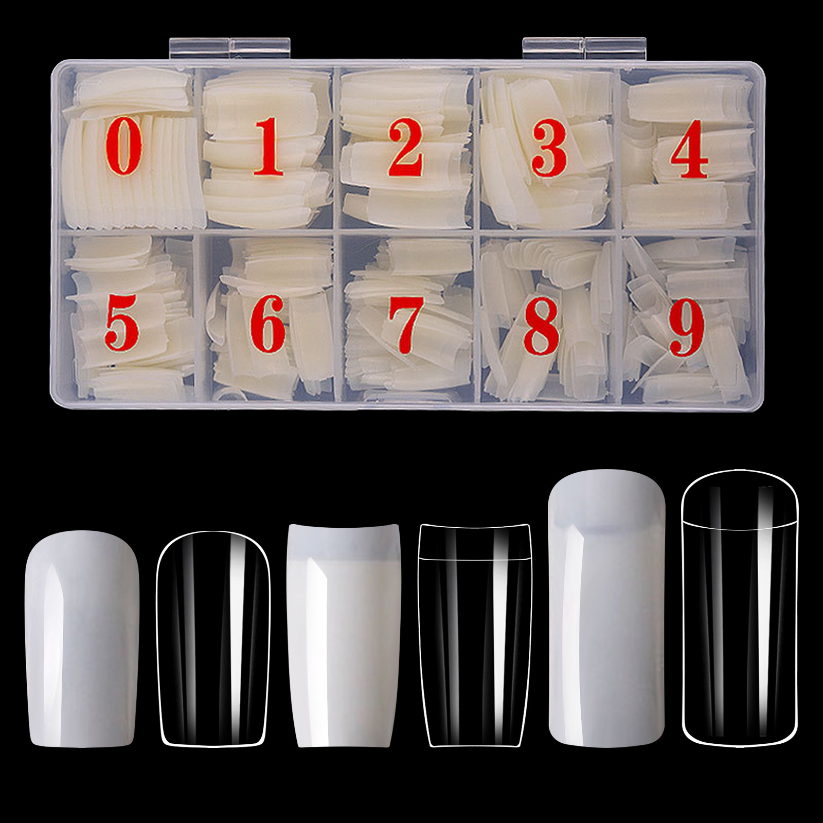 500pcs french nail art pieces, fake nails, fully covered and semi covered nail art tips