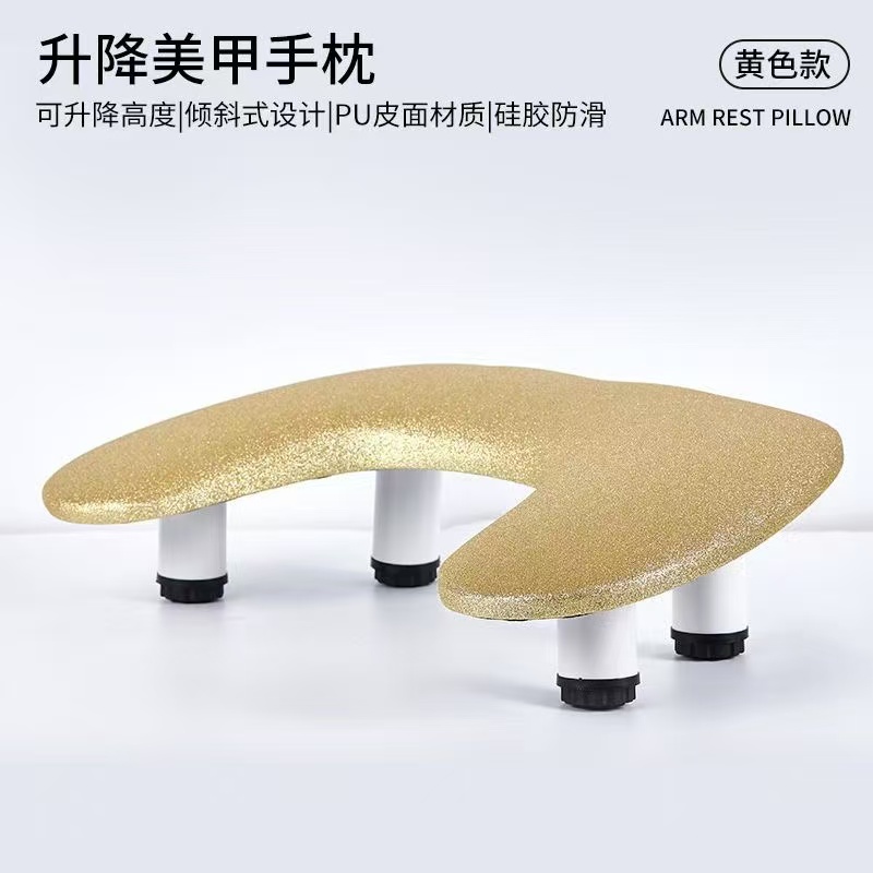 u-shaped manicure hand rest with phone holder, featuring butterfly clasp professional soft leather t