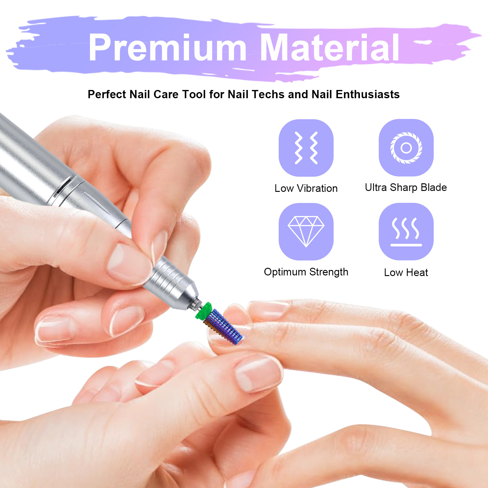 nail art multifunctional tungsten steel polishing head five in one alloy drill bit