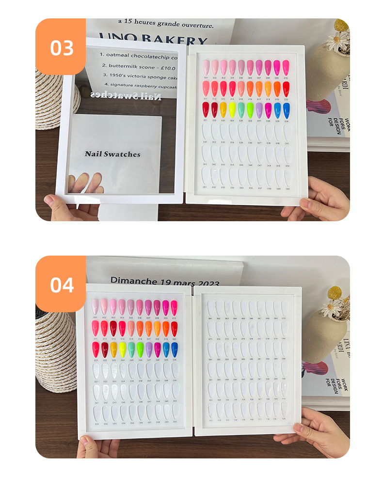 customized nail color board display board acrylic dustproof display book