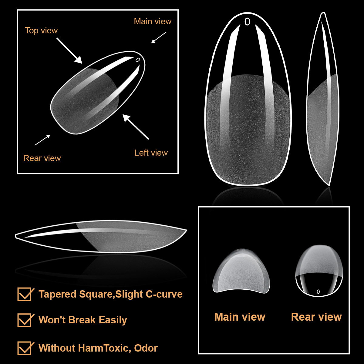 european and american specific frosted transparent nail plate a nail art without trace fake nail box