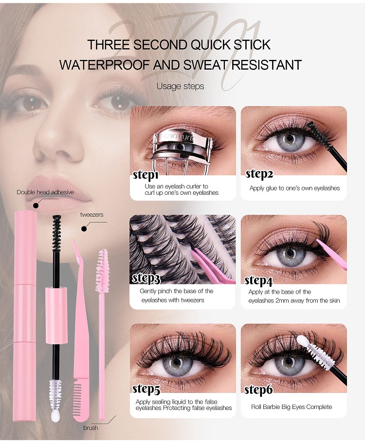 new product diy segmented single cluster false eyelash grafting eyelash combination set explosion wh