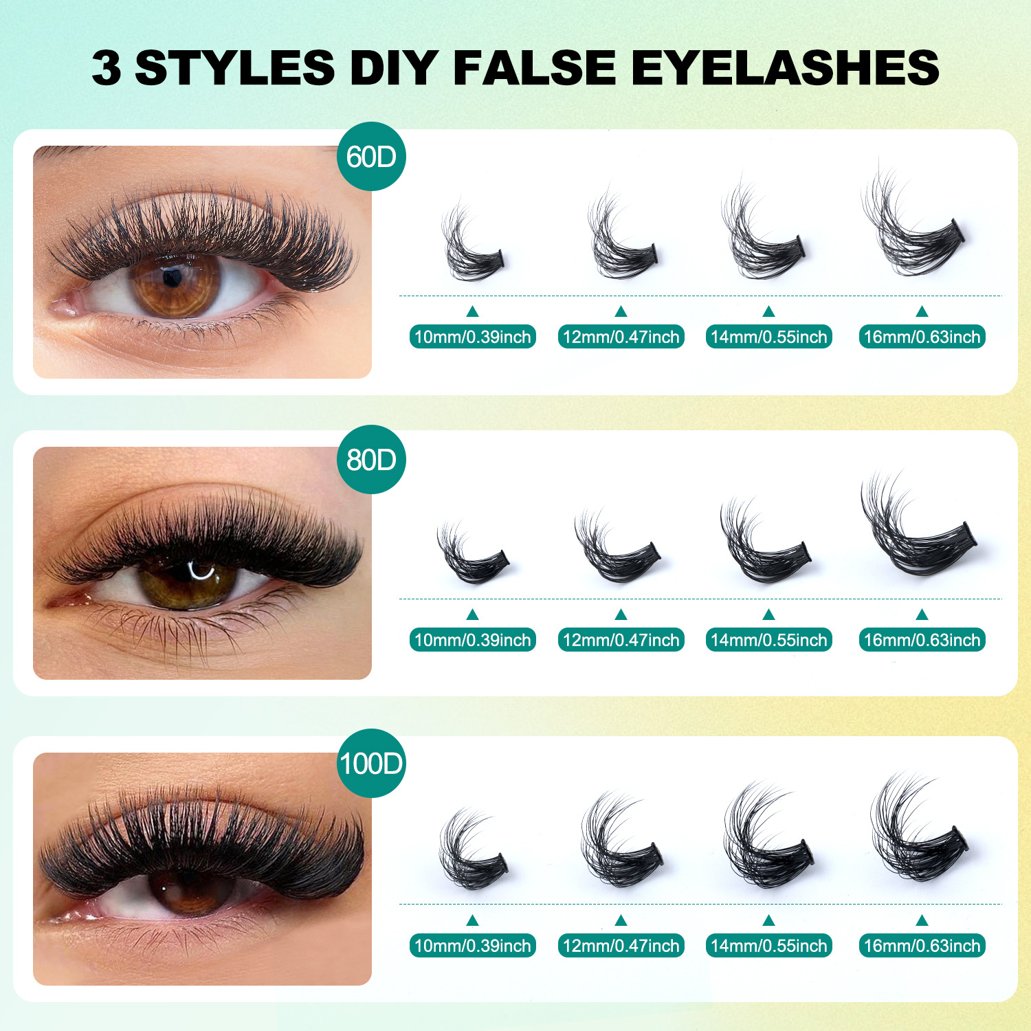 hot selling thick dd curly and bent mixed false eyelash 10-16m simulation single cluster grafted eye