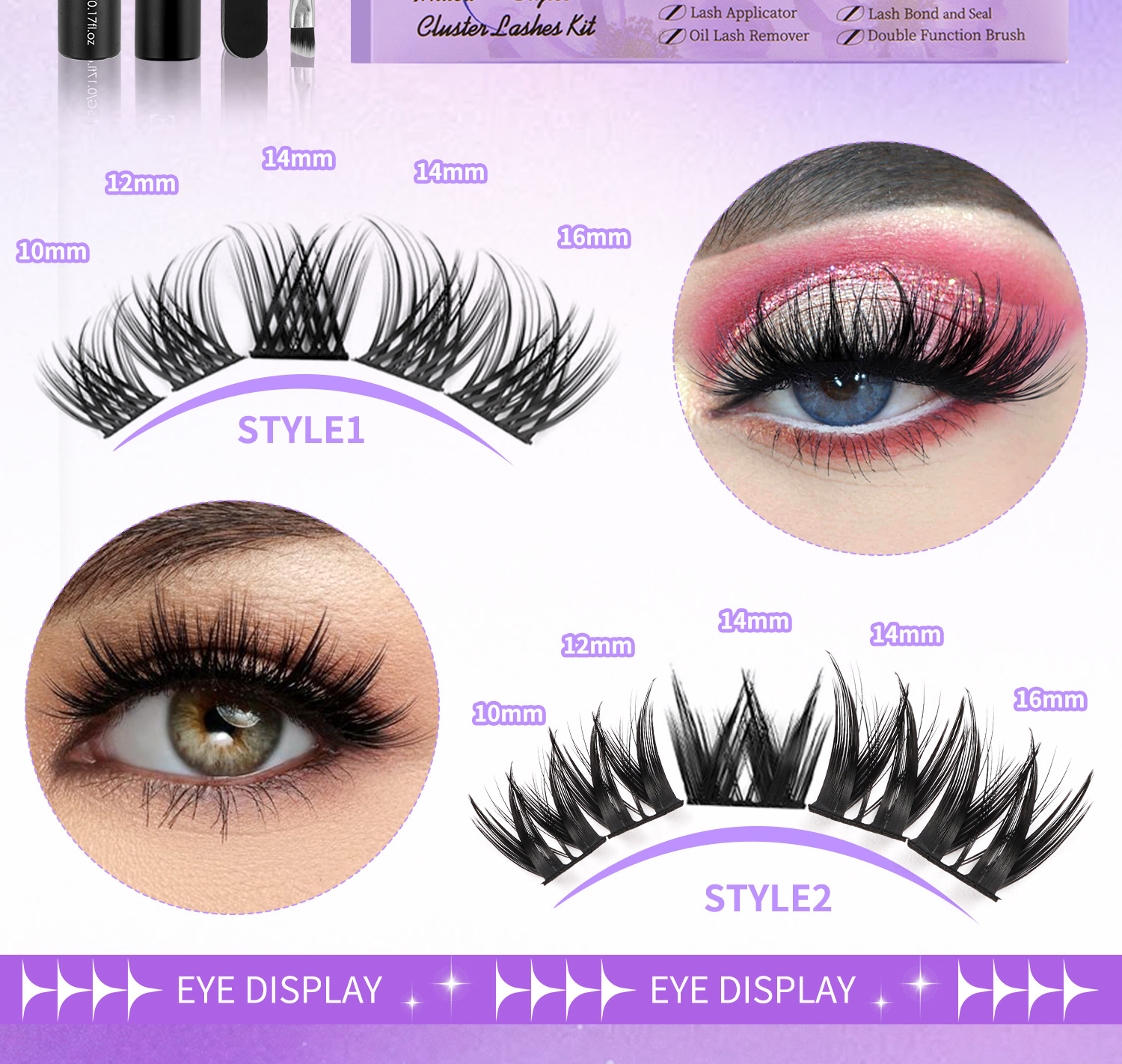 hot melt hair diy segmented false eyelash set box large capacity single cluster false eyelash set