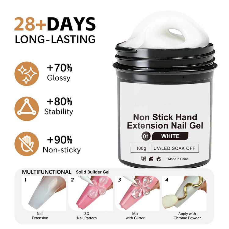 non stick hand aurora extension nail gel pinching glue shapeable nail gel