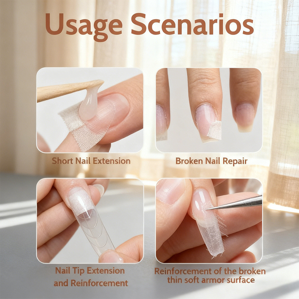 new nail specific armor extension repair silk cloth silk tape multifunctional portable nail tool