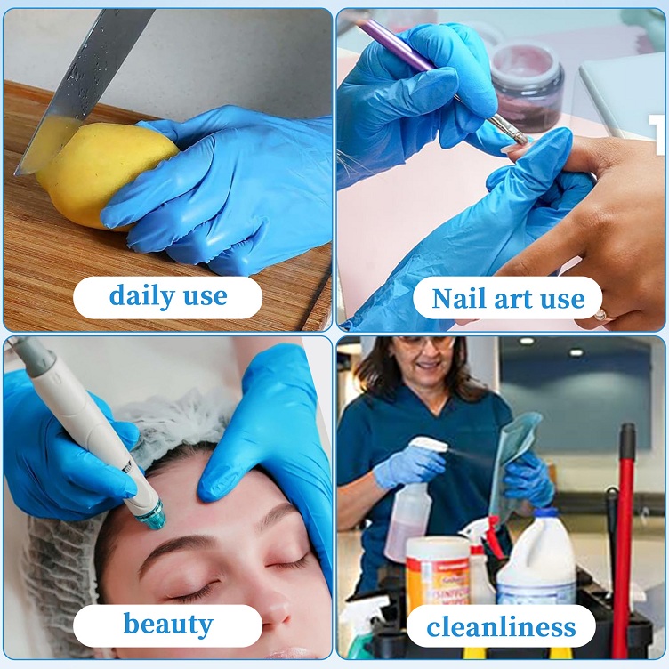 disposable nail gloves mixed nitrile pvc gloves rubber synthetic protective household cleaning