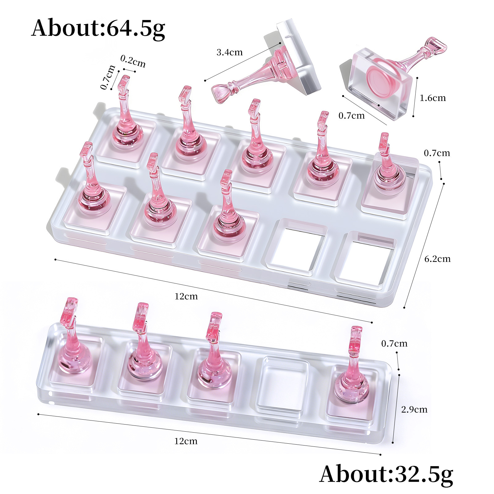 2025 new arrive transparent non-magnetic cat eye acrylic nail tips stand display holder