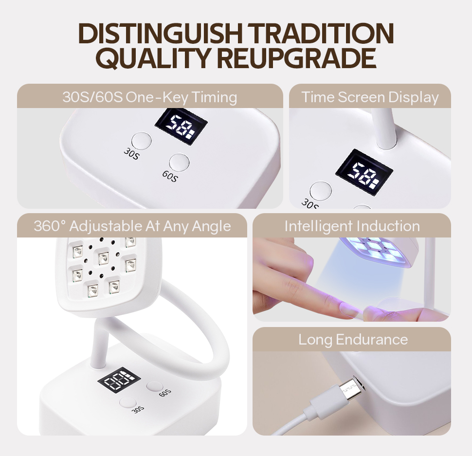 wireless nail lamp led uv nail dryer rechargeable auto sensing touch control fast drying nail light