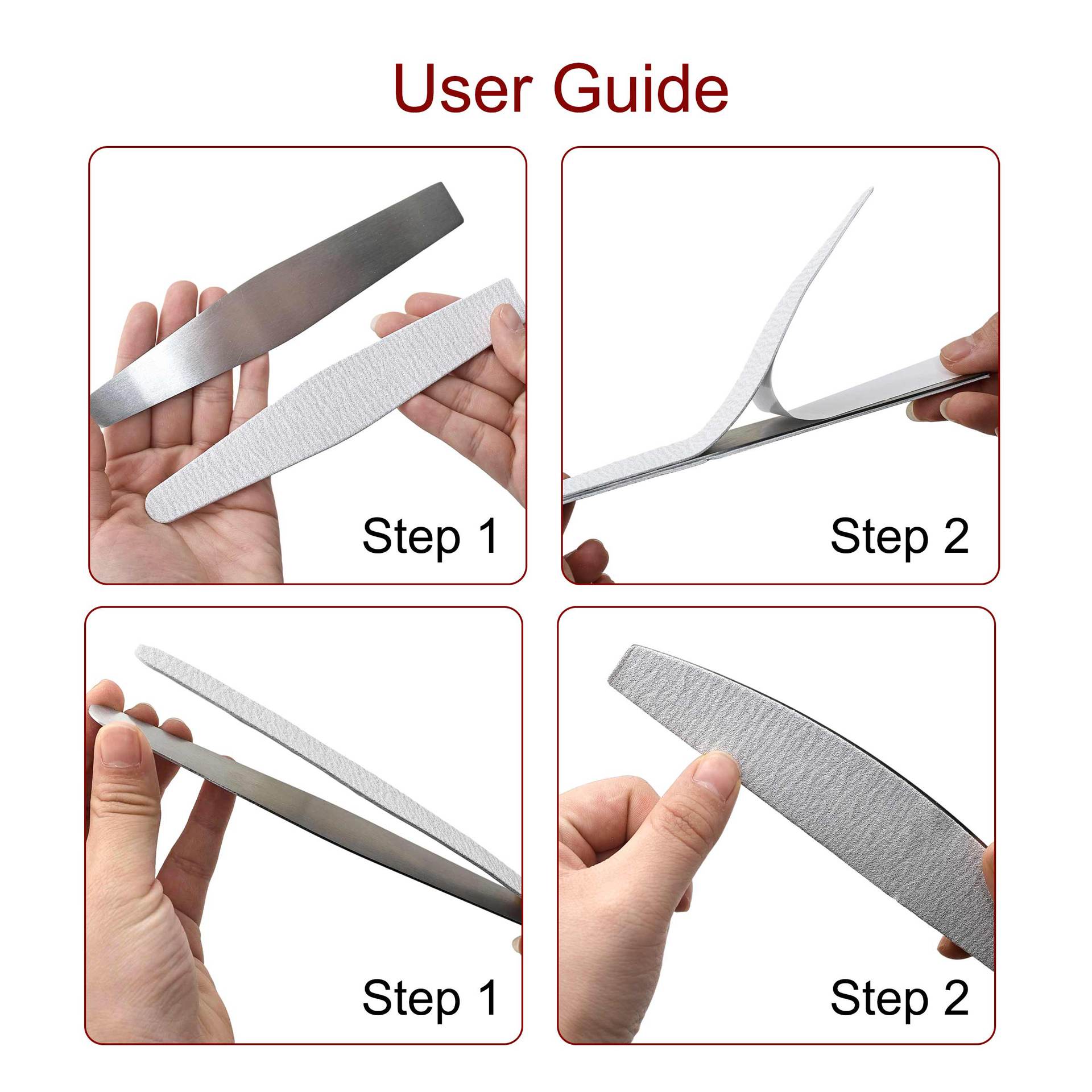 removable sandpaper with stainless steel handle metal sanding files set