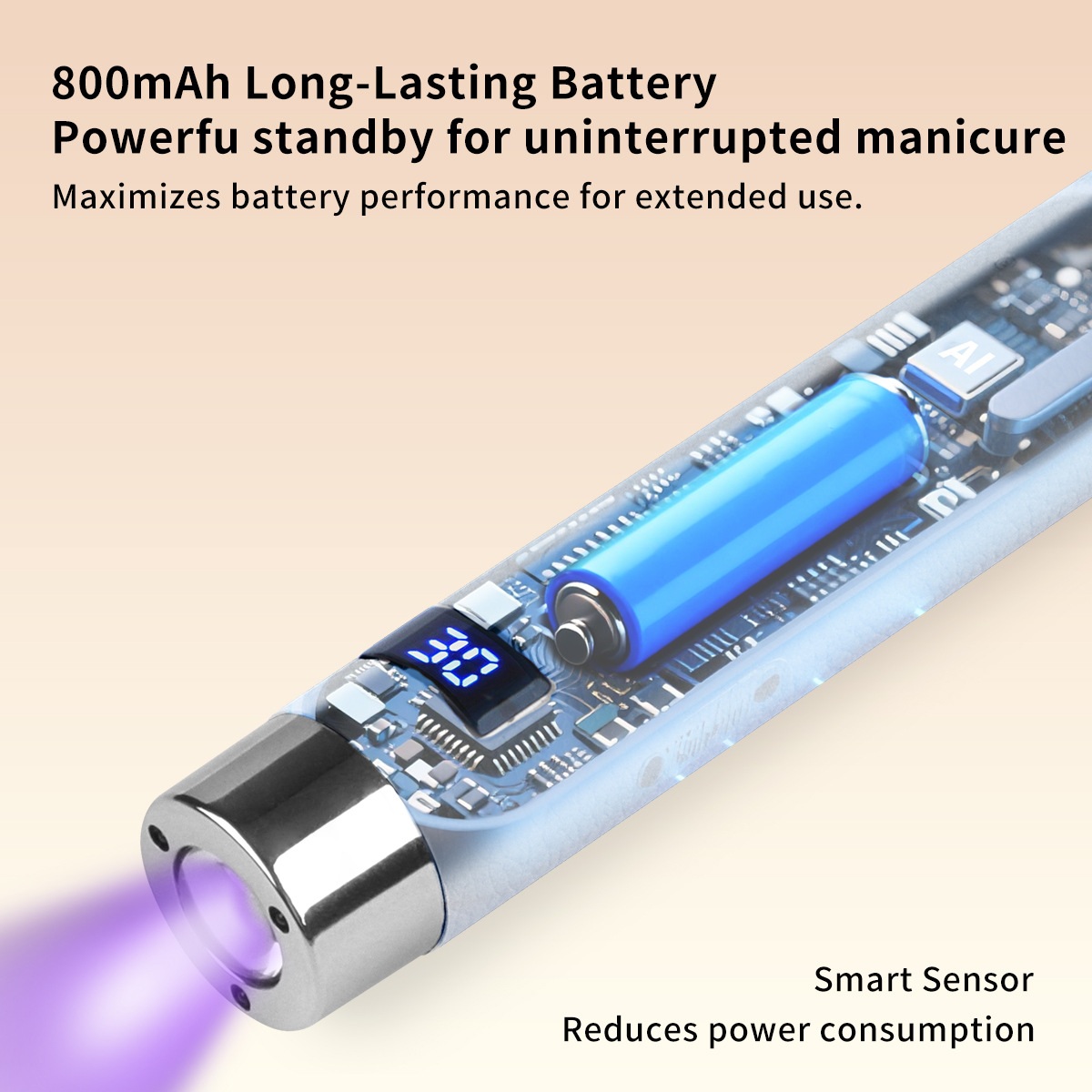 mini uv led nail lamp with ai sensor desk handhold drying lamp cordless portable nail dryer