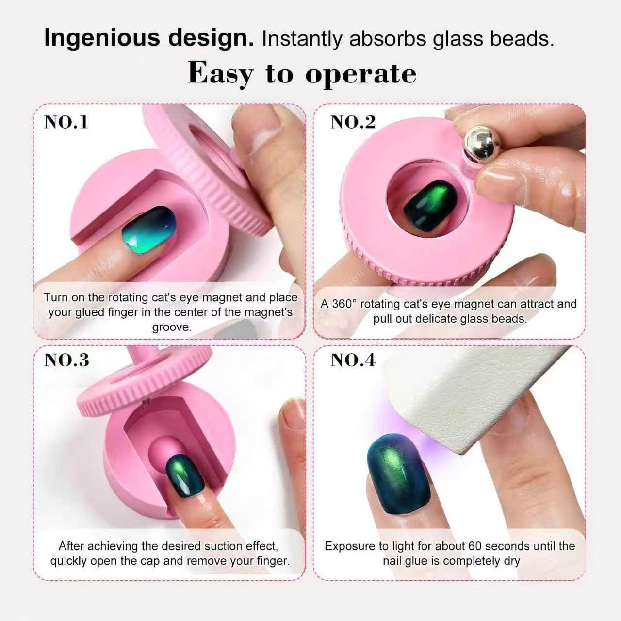 auto rotating nail art magnet wide beam strong magnet