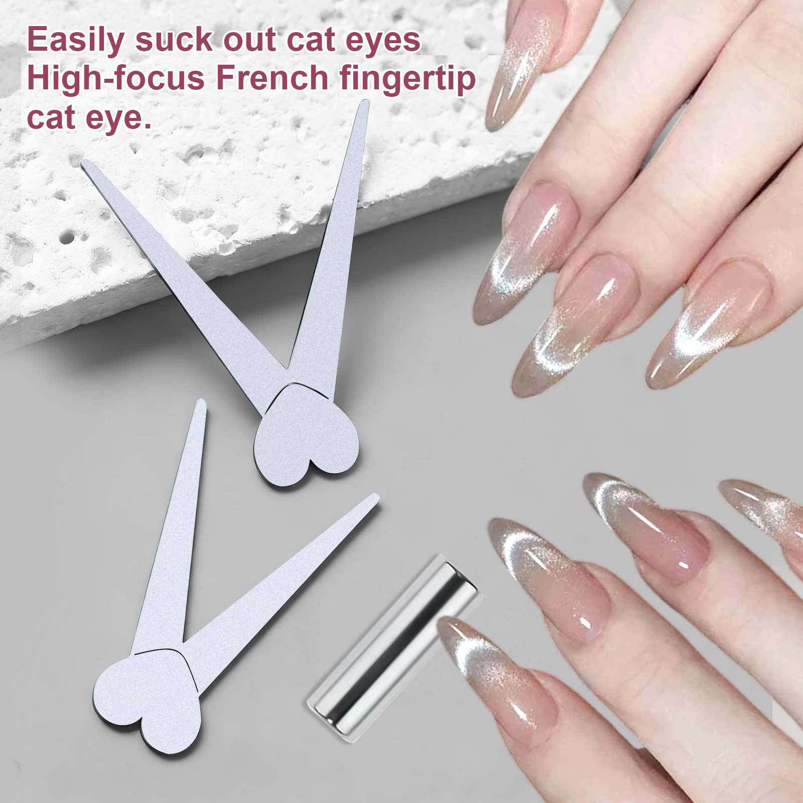 new heart/rabbit french cat eye nail art tools y shape small iron piece