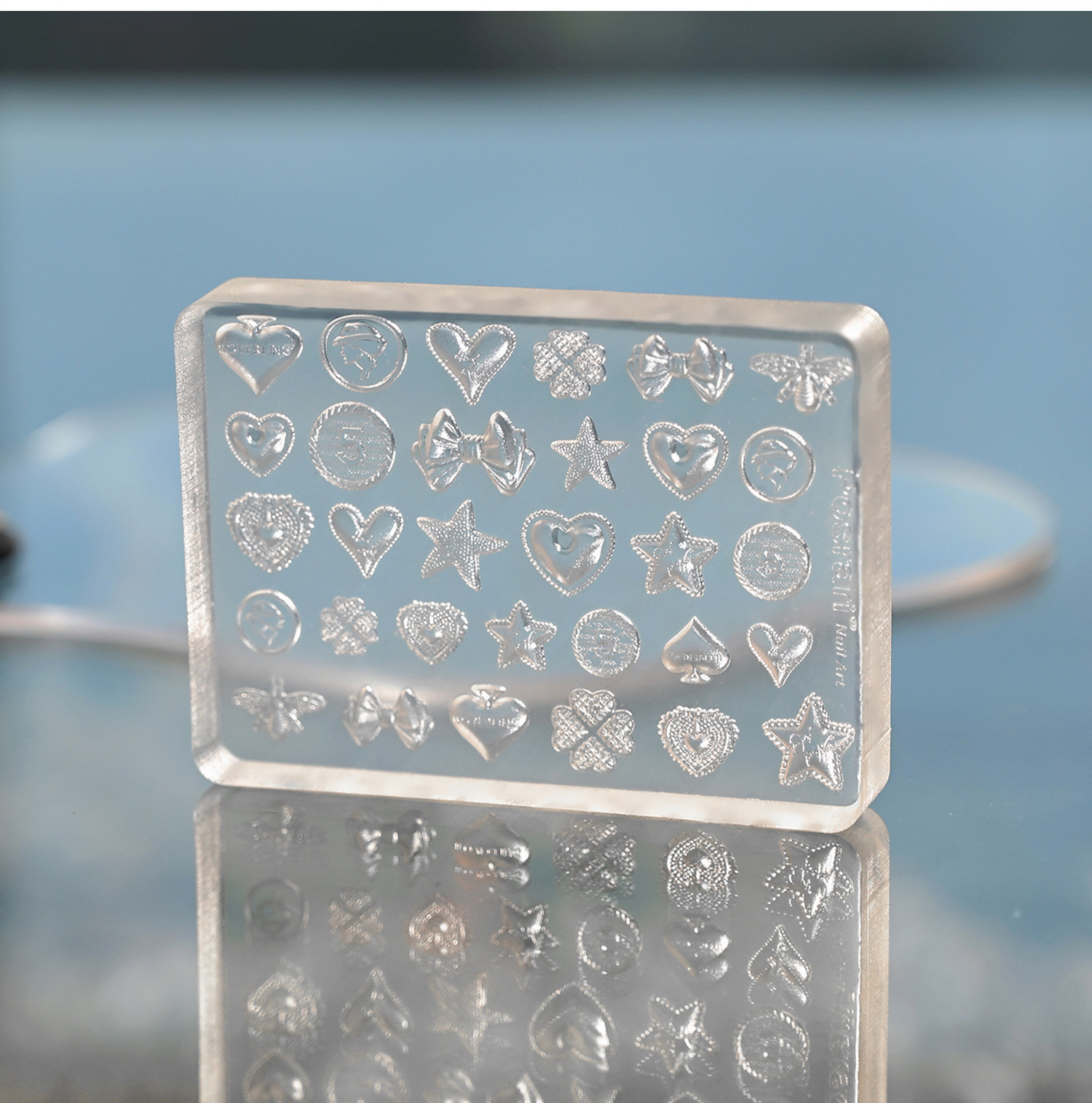 lace heart silicone sweet nail art decorations diy design transparent nail art mold templatee