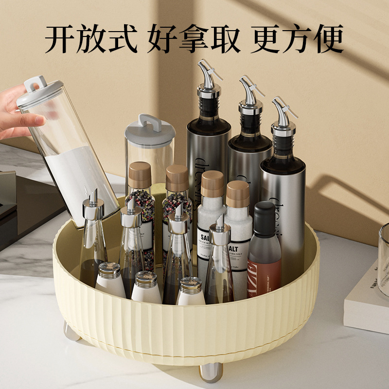 kitchen rotating storage rack light  desktop circular multi functional rotating storage dish