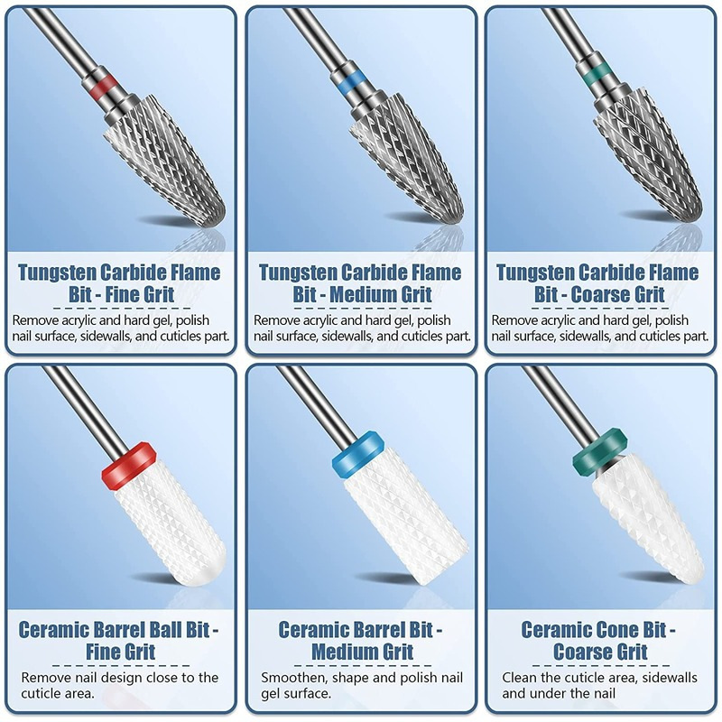 13 nail polish head set stainless steel ceramic diamond cleaning and polishing head set