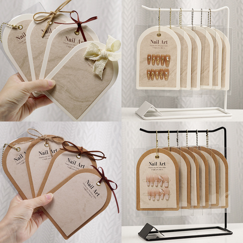 nail fan-shaped display card 50 pieces, square and circular spoon shaped color display