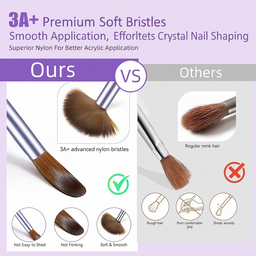 nylon hair nail crystal pen imitation mink hair extended brush carving pen nail tool