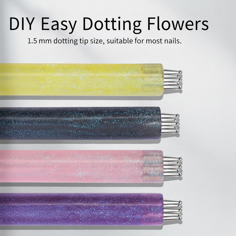new nail art five petal flower dot pen glitter rod multi head nail art dot tool