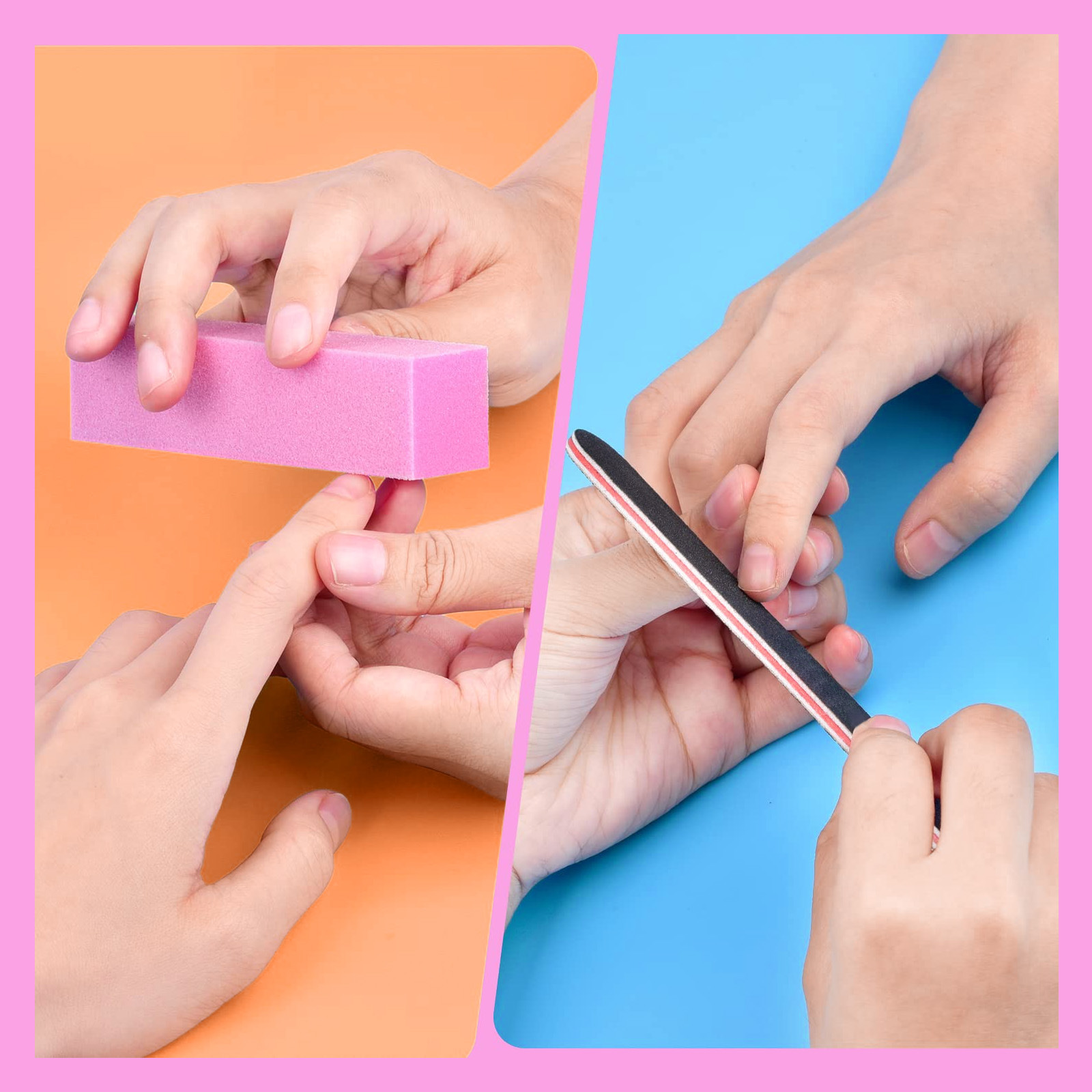 12 pcs nail polish and trimming tool kit, polishing block, polishing and shaping nail file