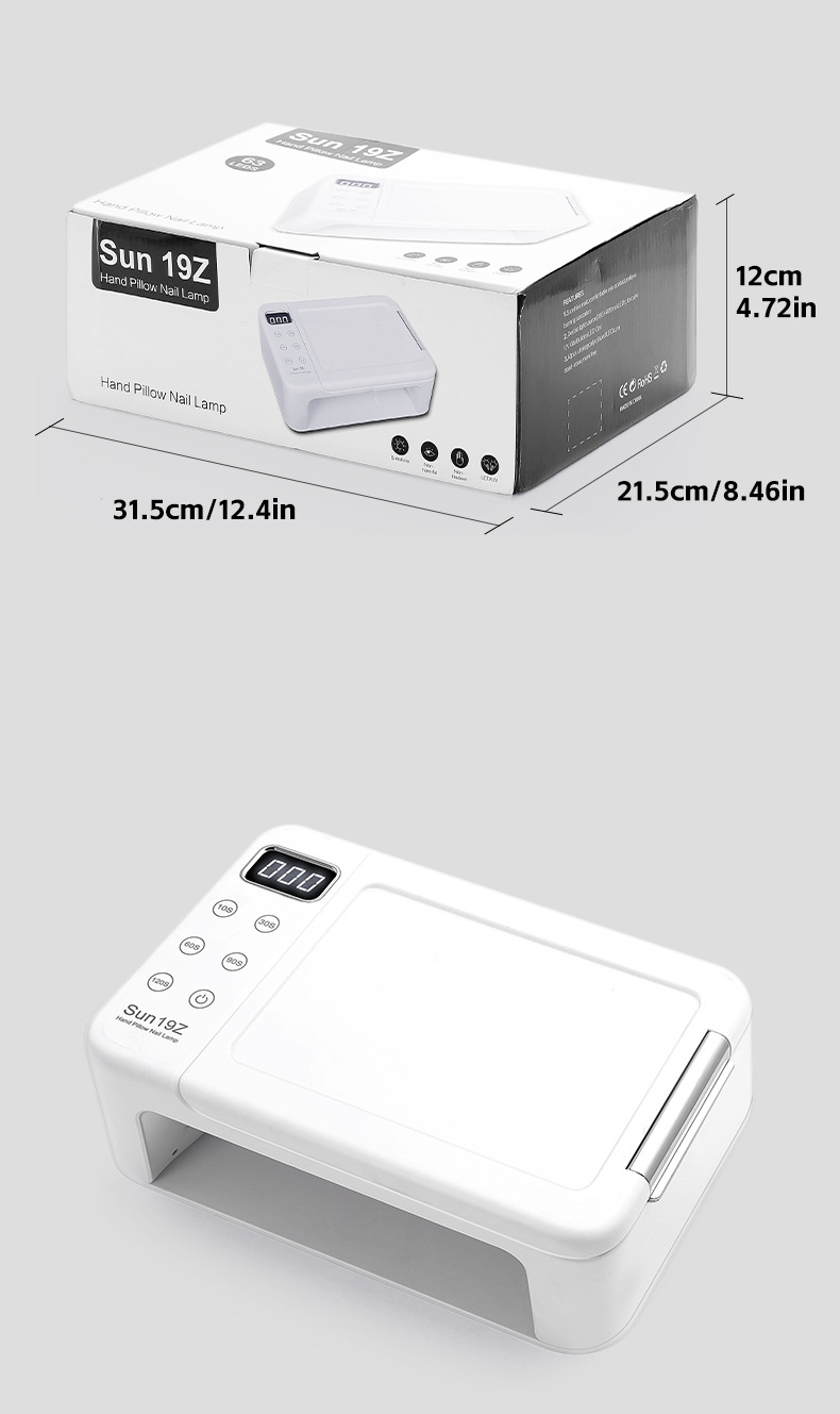 2026 nail art wearing therapy lamp with high power and hand pillow, quick drying nail baking lamp