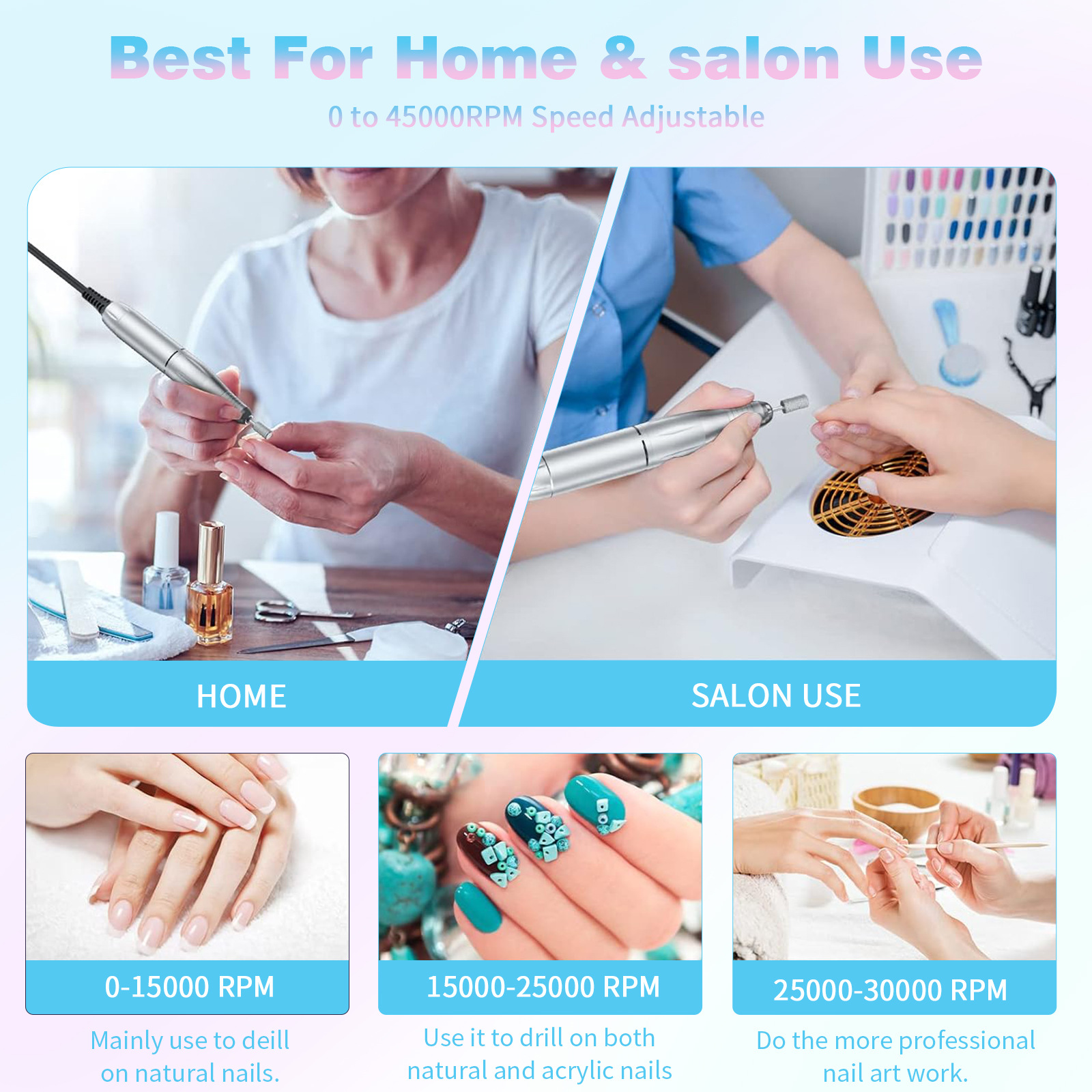 electric storage nail polish machine 45000 rpm high speed long endurance professional nail removal