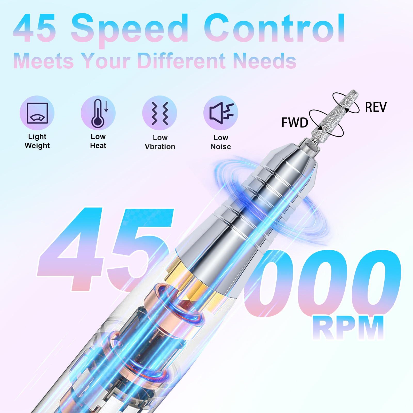 electric storage nail polish machine 45000 rpm high speed long endurance professional nail removal