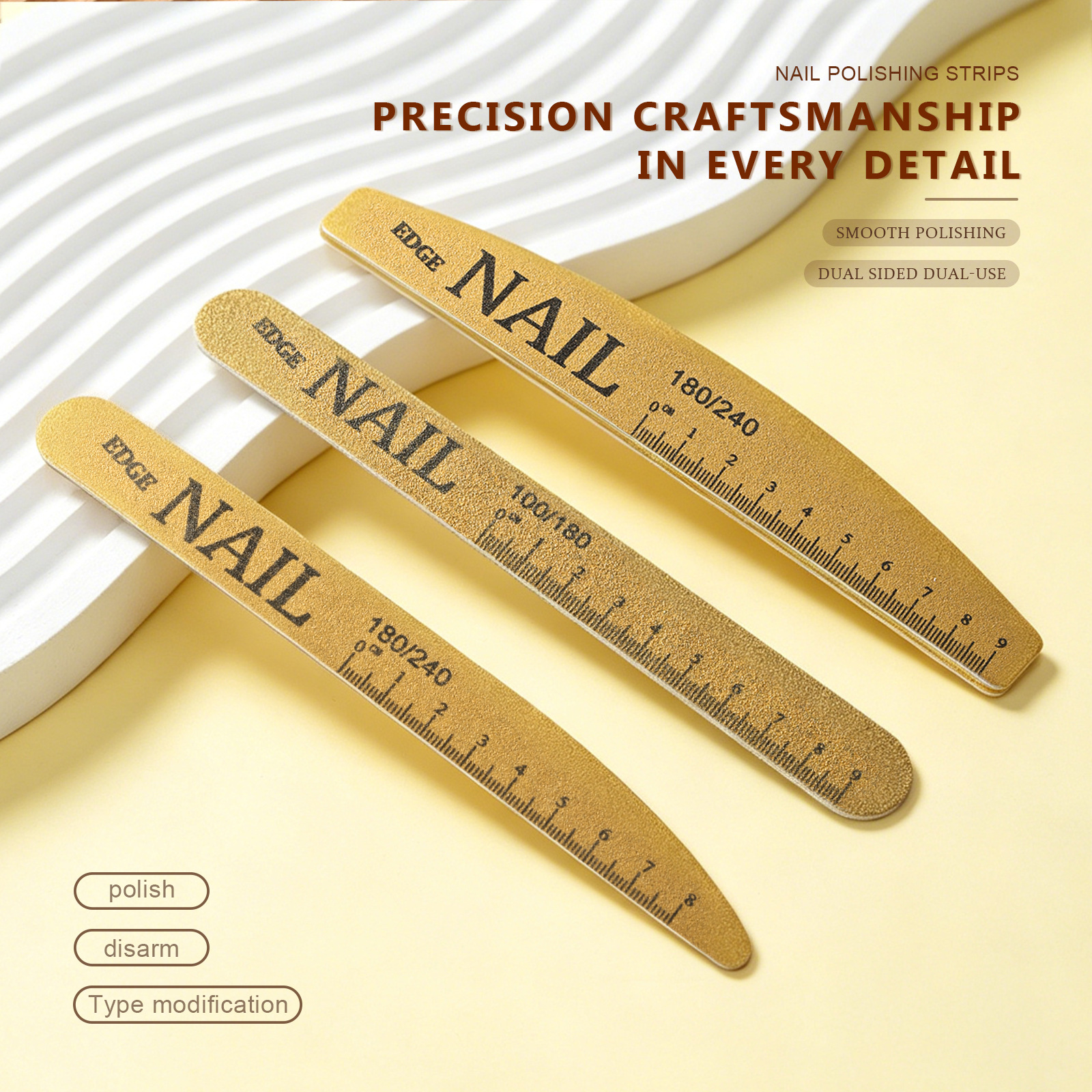 2026 washable and wear-resistant nail polish strip with scale ruler  nail trimming tool