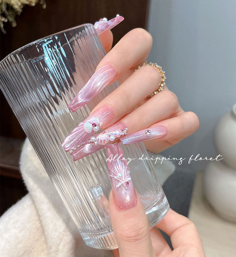 12 grid starfish shell nail decoration pearl aurora conch coconut tree star nail decoration